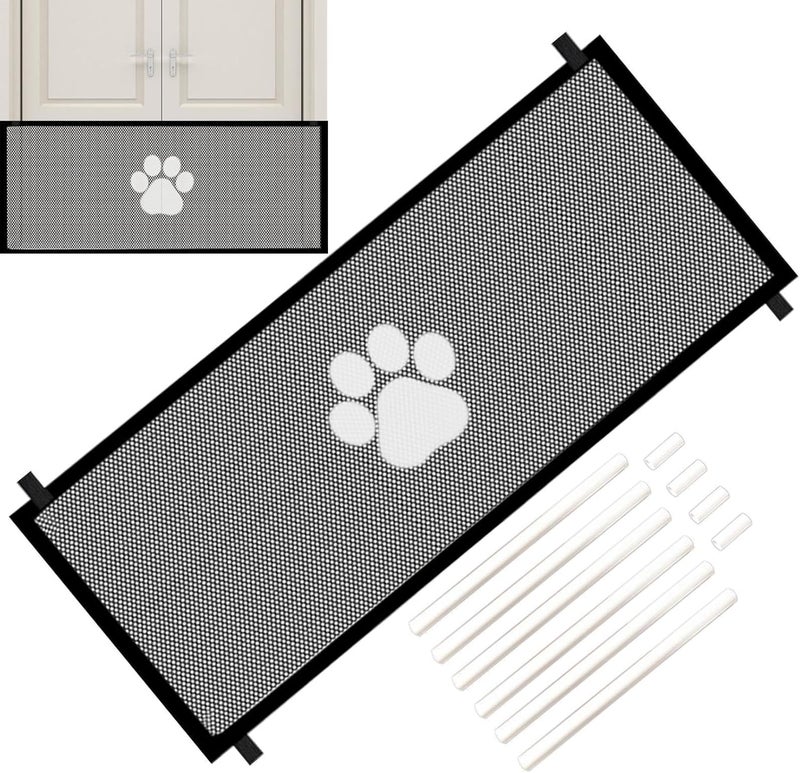 Genérico Retractable Interior for Pets – Safety Mesh 180 x 78 cm Wide, Portable Folding Barrier | Pet Protection for Stairs, Doors, Hallways, Kitchen, H - Image 1
