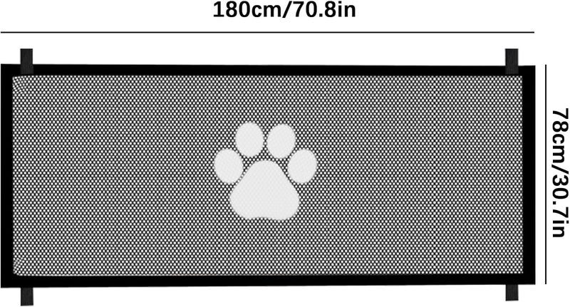 Genérico Retractable Interior for Pets – Safety Mesh 180 x 78 cm Wide, Portable Folding Barrier | Pet Protection for Stairs, Doors, Hallways, Kitchen, H - Image 5