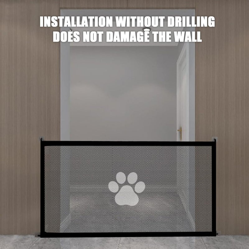 Genérico Retractable Interior for Pets – Safety Mesh 180 x 78 cm Wide, Portable Folding Barrier | Pet Protection for Stairs, Doors, Hallways, Kitchen, H - Image 3