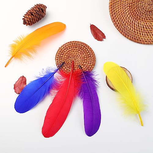 Ballinger Colorful Goose Feathers for Crafts - 120Pcs 6-8inch Craft Colored Feathers for DIY Crafts,Angel Wings,Dream Catcher and Wedding Party Decor - Image 2