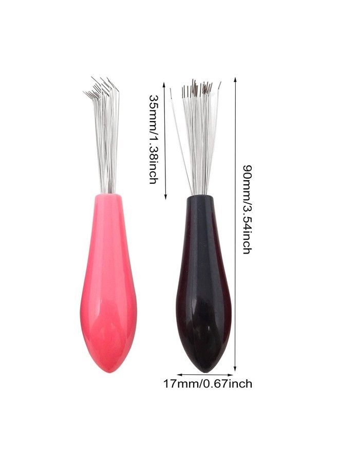 HONBAY 4Pcs Hair Brush Cleaning Tool Mini Comb Cleaner Brush Small Hair Brush Combs With Plastic Handle For Removing Hair Dust Home Salon Use - Image 3
