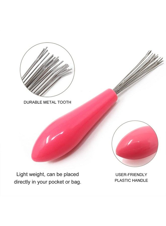 HONBAY 4Pcs Hair Brush Cleaning Tool Mini Comb Cleaner Brush Small Hair Brush Combs With Plastic Handle For Removing Hair Dust Home Salon Use - Image 5