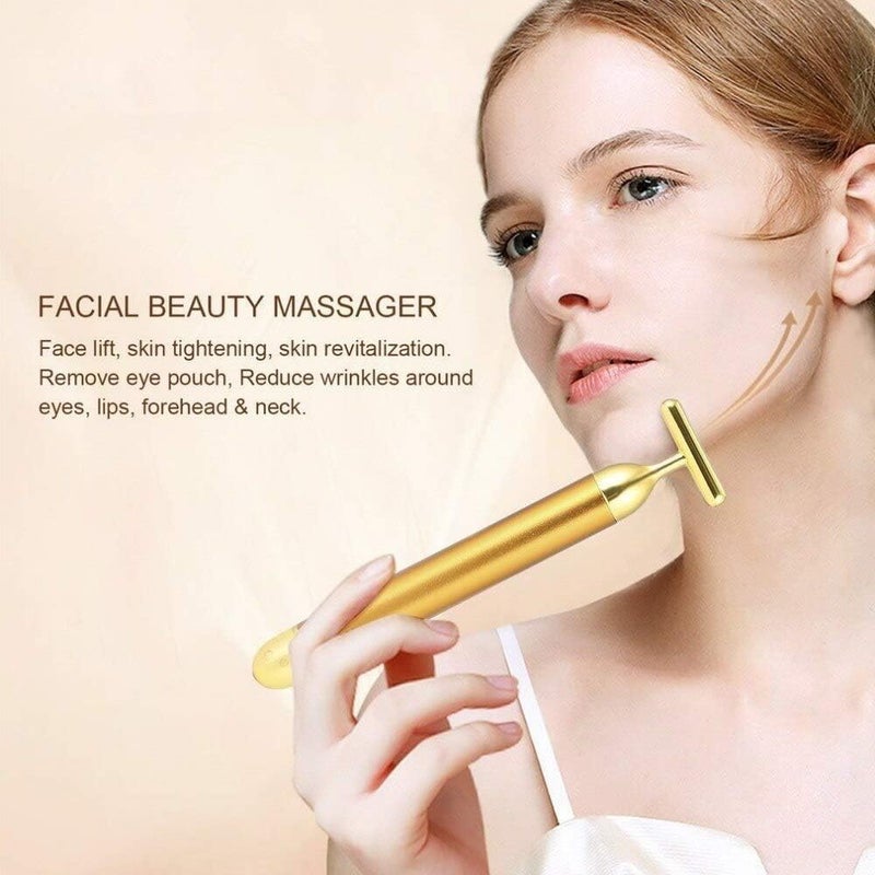 Whitecloud TRANSFORMING HOMES Energy Beauty Bar Electric Vibration Facial Massager TShaped AntiWrinkle Roller for Face Neck Cheeks Clavicle Arms and Legs Waterproof Skin Care EBB3 - Image 5