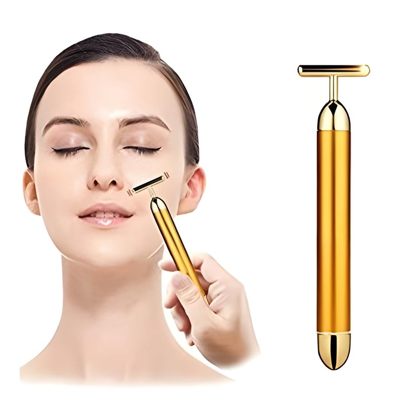 Whitecloud TRANSFORMING HOMES Energy Beauty Bar Electric Vibration Facial Massager TShaped AntiWrinkle Roller for Face Neck Cheeks Clavicle Arms and Legs Waterproof Skin Care EBB3 - Image 1