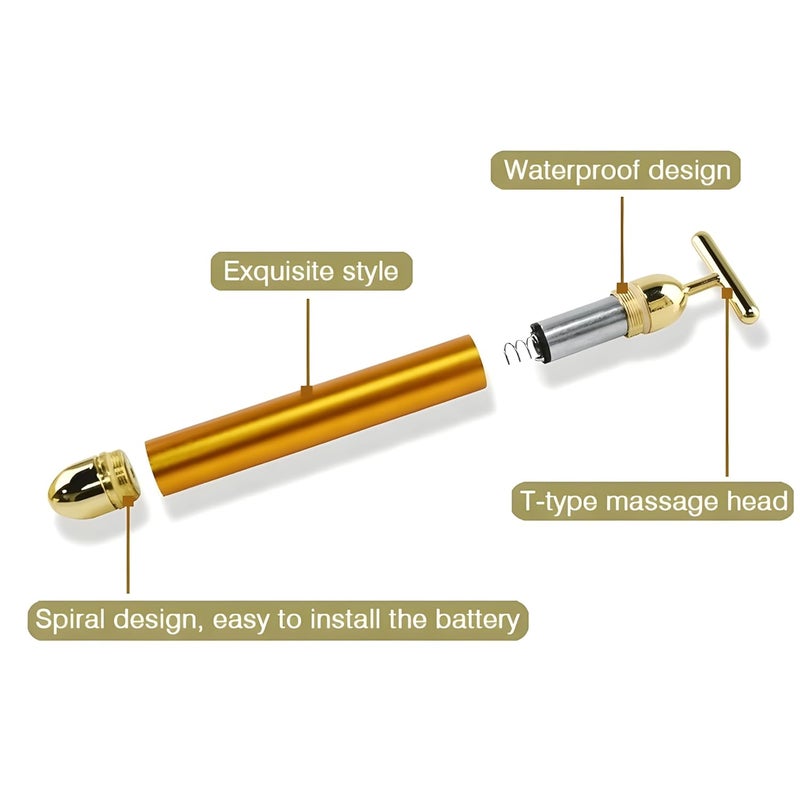 Whitecloud TRANSFORMING HOMES Energy Beauty Bar Electric Vibration Facial Massager TShaped AntiWrinkle Roller for Face Neck Cheeks Clavicle Arms and Legs Waterproof Skin Care EBB3 - Image 3