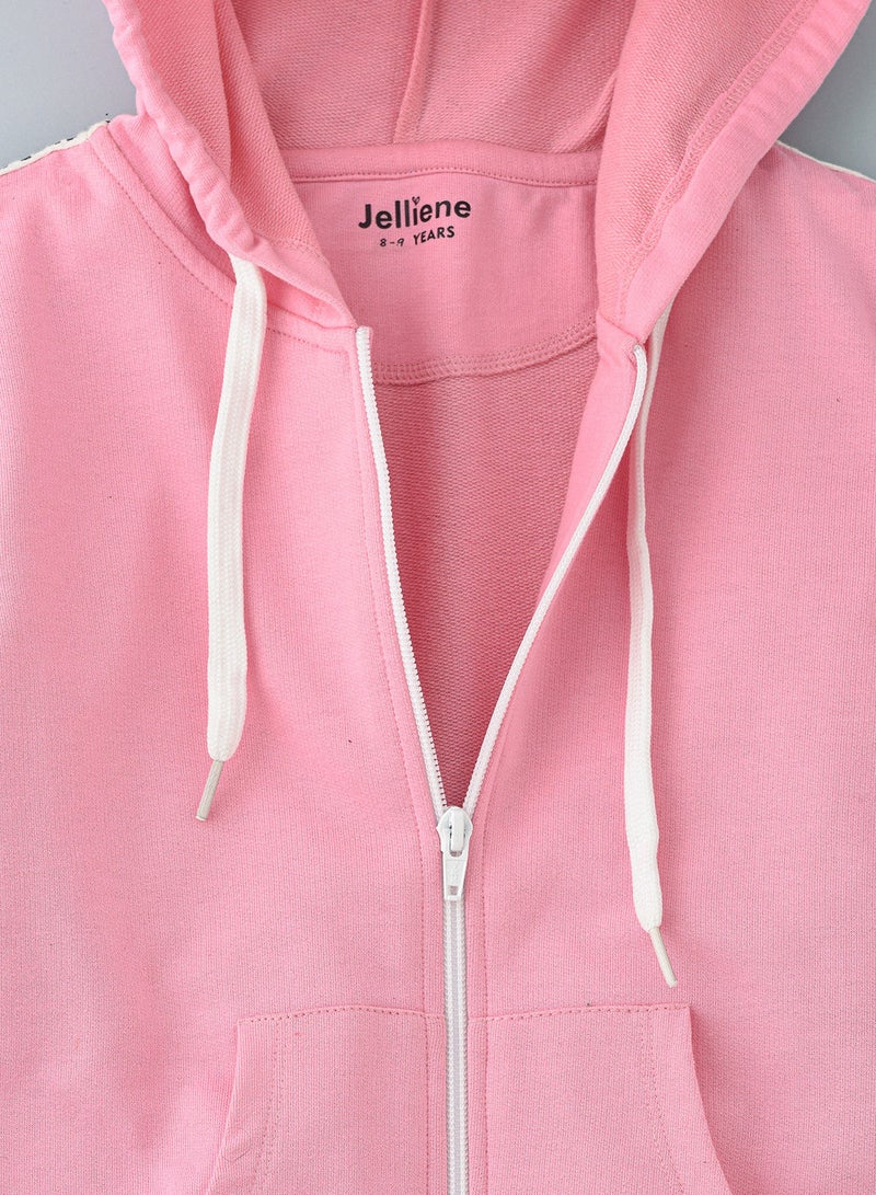 Jelliene Knit front open jacket with tape at slv - Image 3