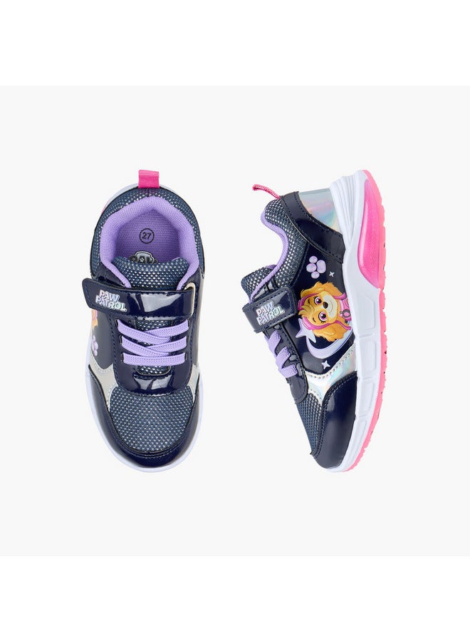 PAW PATROL Girls Skye Print Light-Up Sneakers with Hook and Loop Closure - Image 1