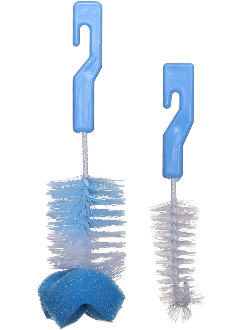 Two-piece bottle and nipple cleaning brush multicolor