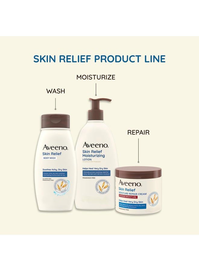 Aveeno Skin Relief Intense Moisture Repair Body Cream with Triple Oat & Shea Butter Formula, Helps Relieve & Restore Extra-Dry Skin with Long-Lasting Moisture, Fragrance-Free, 11 oz - Image 3