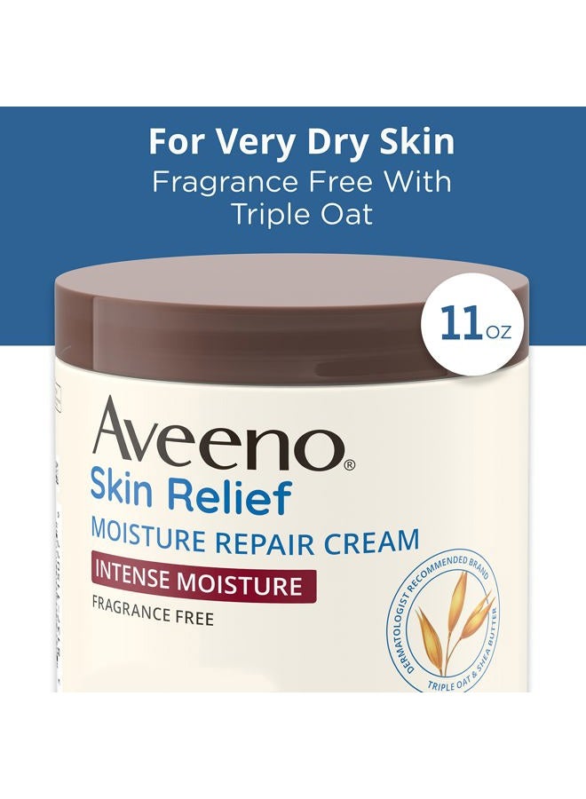 Aveeno Skin Relief Intense Moisture Repair Body Cream with Triple Oat & Shea Butter Formula, Helps Relieve & Restore Extra-Dry Skin with Long-Lasting Moisture, Fragrance-Free, 11 oz - Image 2