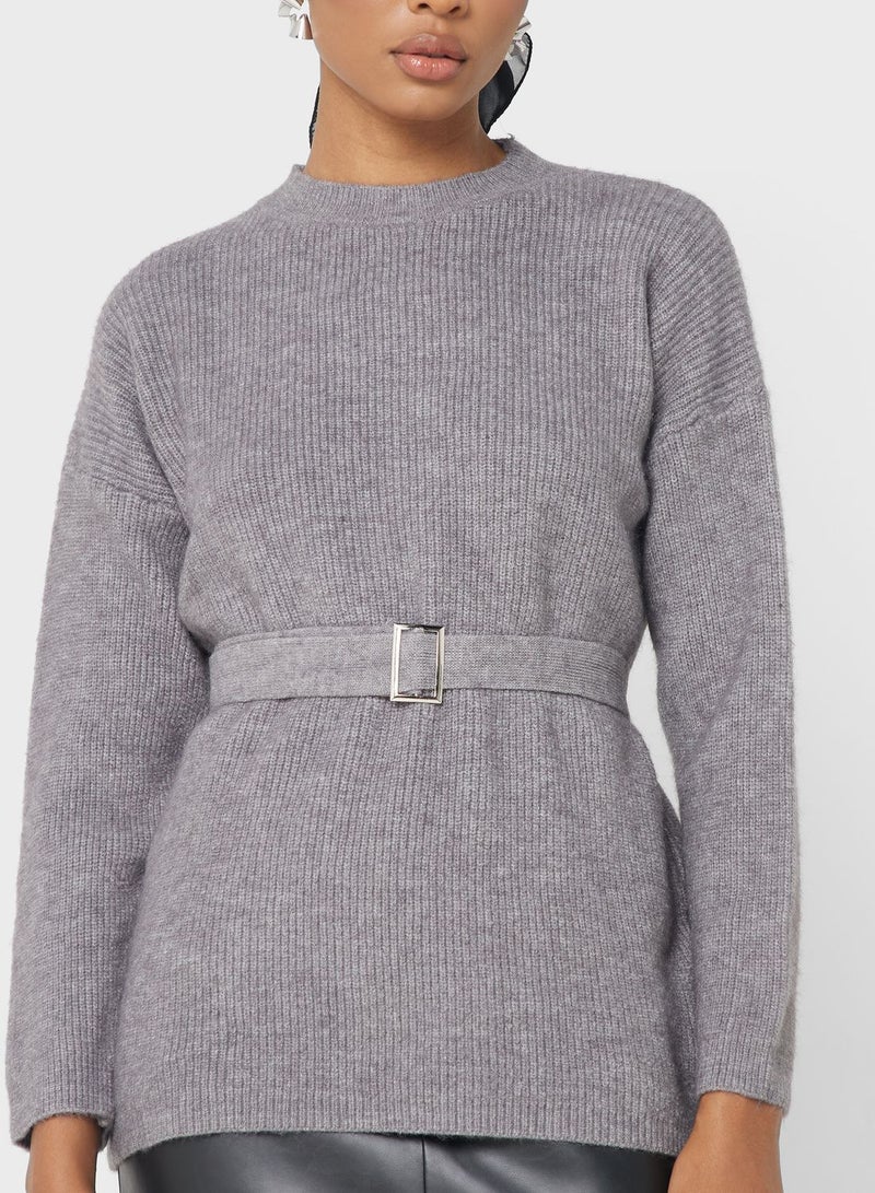 Khizana Tunic Belted Sweater - Image 3
