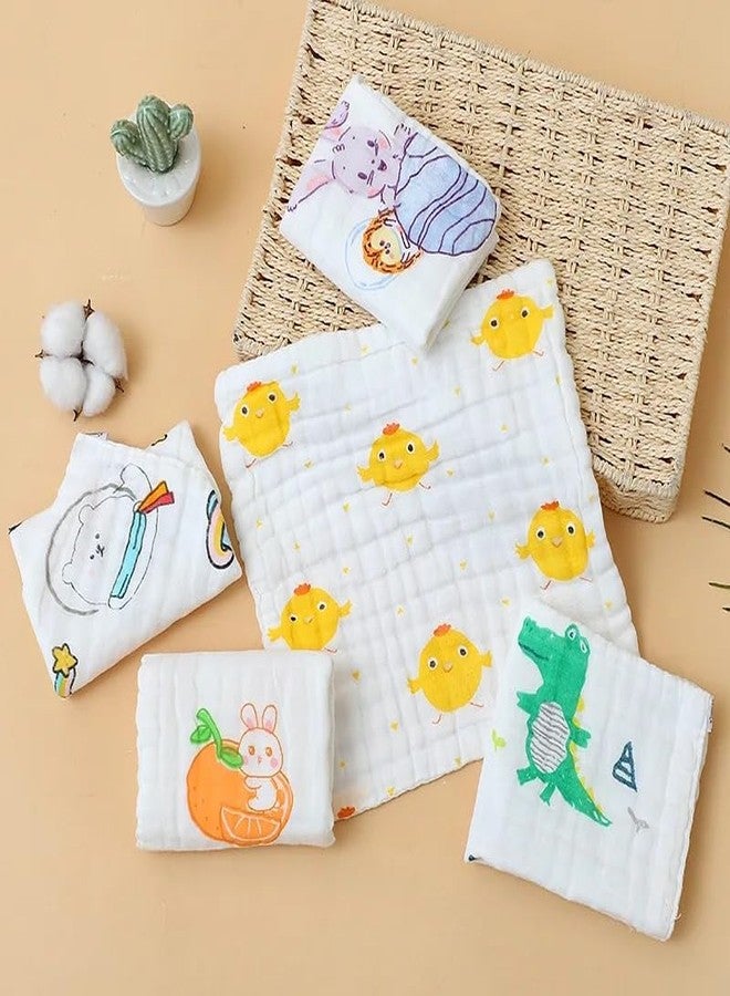 TEDDYIFY Summer Essential Premium Soft Muslin Face Cloths for Newborn, Absorbent Muslin Washcloths Extra Soft Hankies Reusable Napkins for Infants Toddlers (Pack of 5, White, 200 GSM) - Image 5