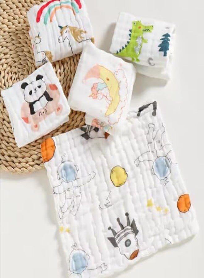 TEDDYIFY Summer Essential Premium Soft Muslin Face Cloths for Newborn, Absorbent Muslin Washcloths Extra Soft Hankies Reusable Napkins for Infants Toddlers (Pack of 5, White, 200 GSM) - Image 2