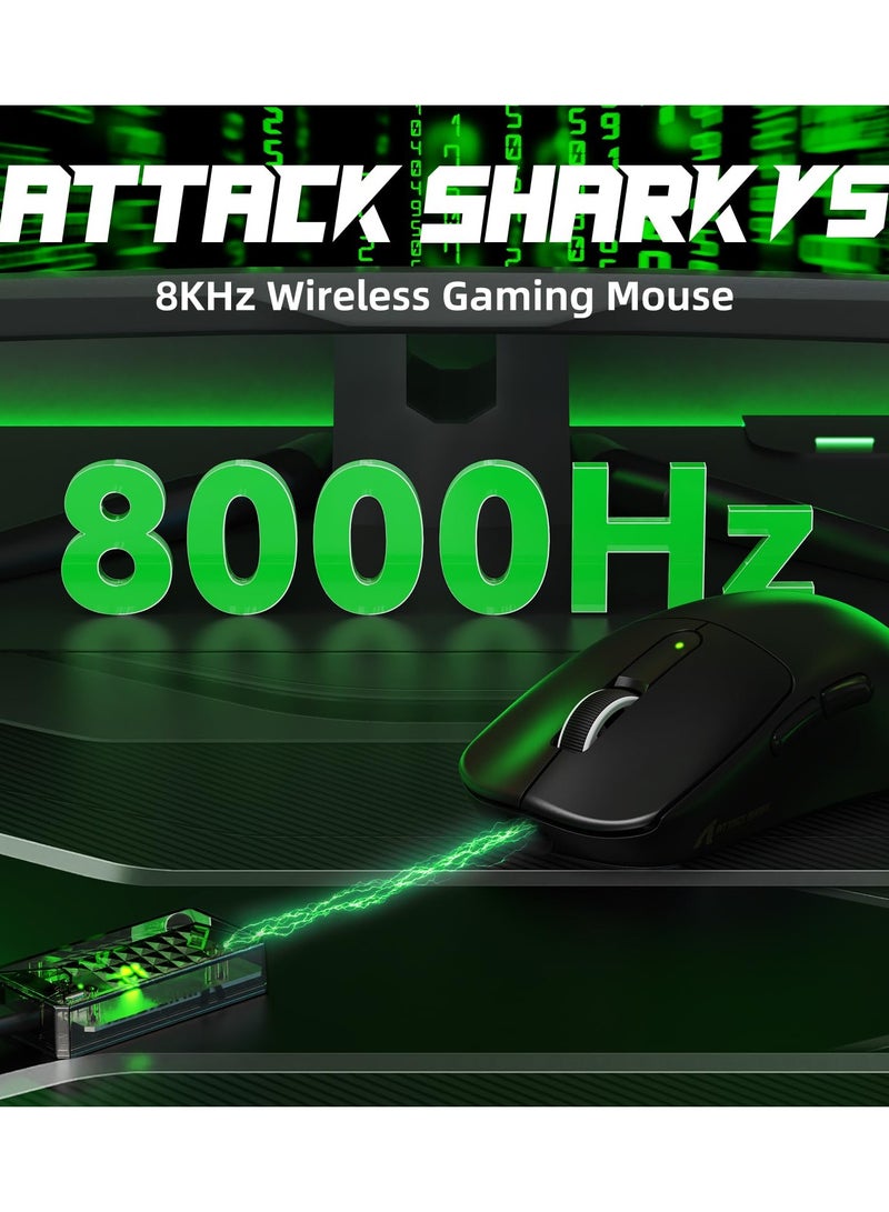 Attack Shark V5 Wireless Gaming Mouse with 42000 DPI -PAW3950 MAX Sensor -55g Ultra-Lightweight-Nordic 52840 MCU,Wired/BT/2.4GHz Wirelss Programmable Mouse for PC/Mac - Image 2