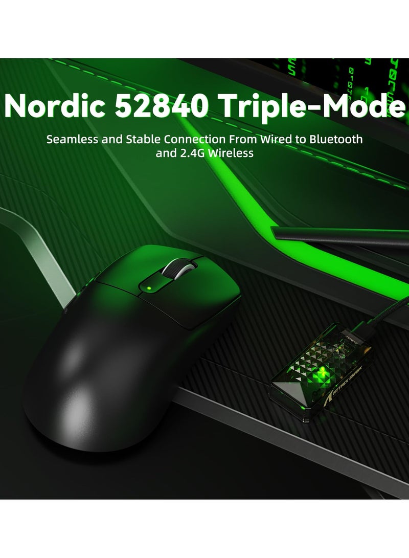 Attack Shark V5 Wireless Gaming Mouse with 42000 DPI -PAW3950 MAX Sensor -55g Ultra-Lightweight-Nordic 52840 MCU,Wired/BT/2.4GHz Wirelss Programmable Mouse for PC/Mac - Image 5