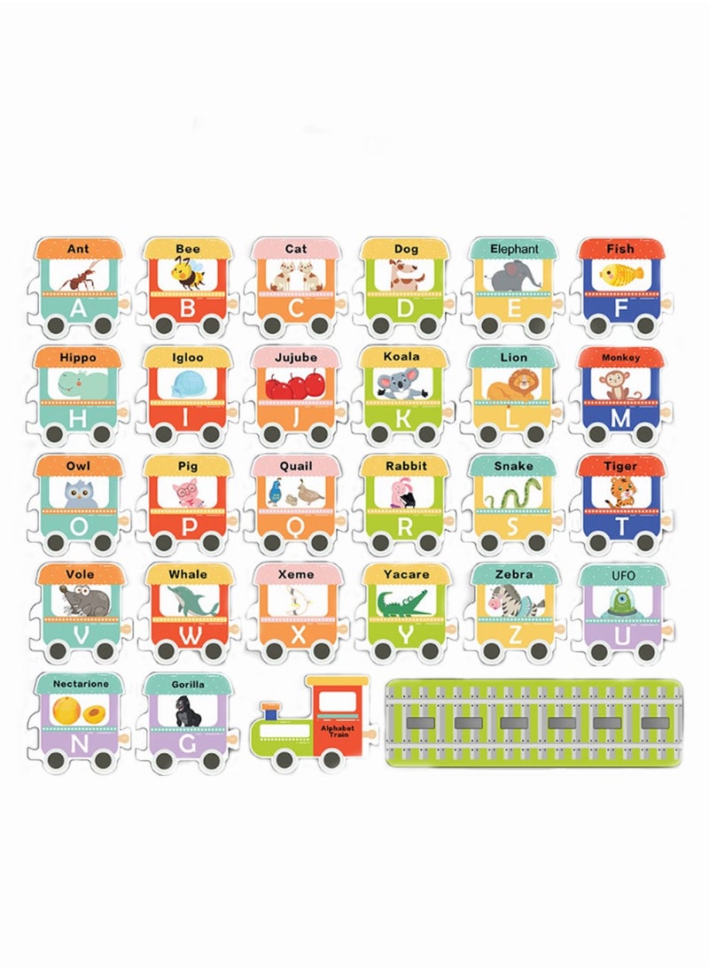MEBEGIN 28PCS Alphabet Set with Storage Mesh Bag and 2 Suction Cups, Baby Train-shaped Bath Toy, Colorful Floating Letters Set, Great Companion for Baby Showers, Educational Toys for Kids Aged 3+, Easy Cleanup and Reusable  - Image 3
