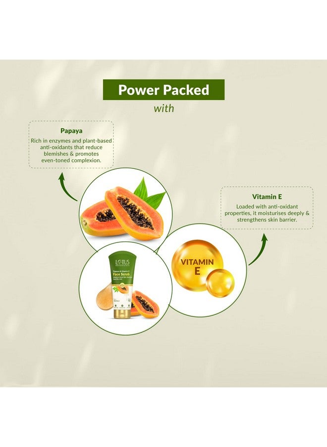 LOTUS BOTANICALS Papaya & Vitamin E Face Scrub | For Instant Glow | Brightens Skin | Deep Cleanses & Gently Unclogs Pores | Rich In Minerals | Suitable For All Skin Types | 100G  - Image 5