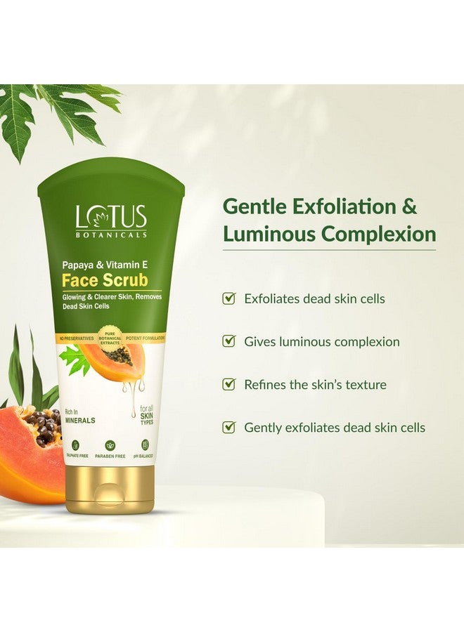 LOTUS BOTANICALS Papaya & Vitamin E Face Scrub | For Instant Glow | Brightens Skin | Deep Cleanses & Gently Unclogs Pores | Rich In Minerals | Suitable For All Skin Types | 100G  - Image 4