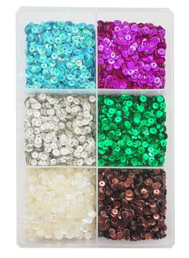 إيشوبي eshoppee 150 جرام 5 مم متعدد الألوان شكل دائري ترتر سيتارا، لصنع المجوهرات والتطريز مجموعة أدوات فنية وحرفية DIY، خرز ترتر لامع متسلسل من أحجار الراين (9) - Image 1