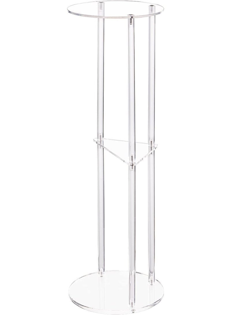 Clear Acrylic Drink Table for Small Spaces, C Shaped 3-Tier Martini Side Table for Sofa or Living Room, Lightweight & Fully Acrylic, No Assembly Needed, 8 x 8 x 26 in
