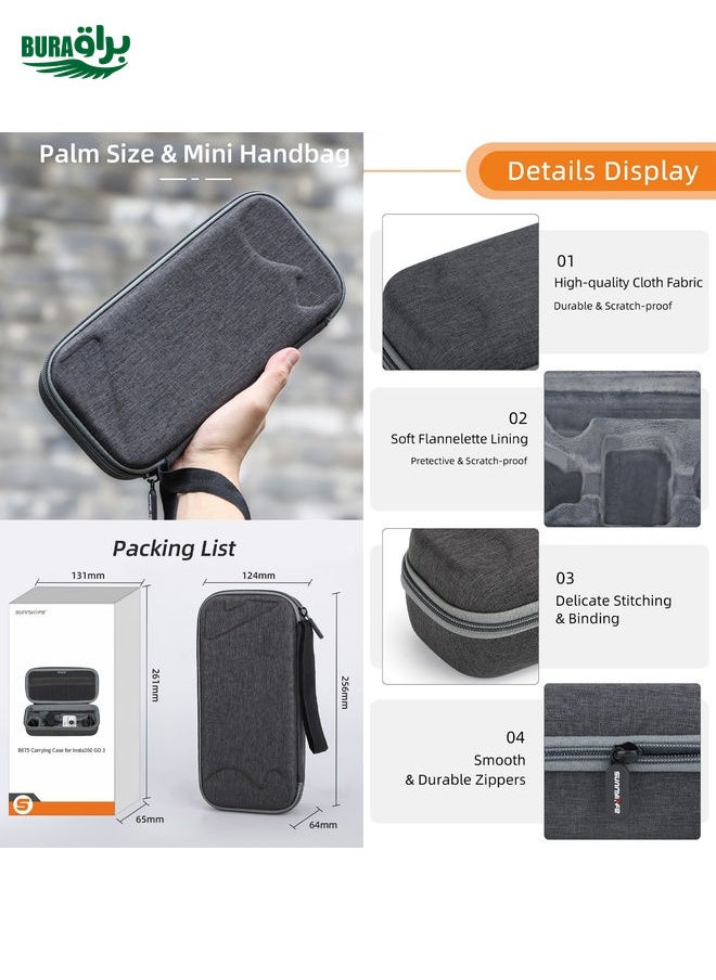 BURAQ For Insta360 GO 3 / GO 3S Sunnylife Camera Set Storage Bag (Black)  - Image 5