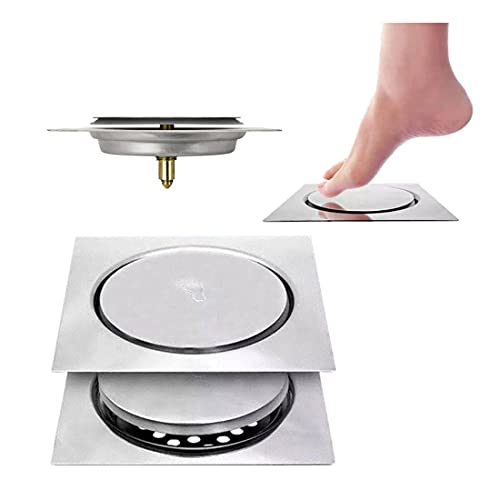 BATH GURU® Stainless Steel 6" X 6" Floor Water Drain Jali Cover Pop UP Drain Strainer for Bathroom Kitchen Home - Image 5