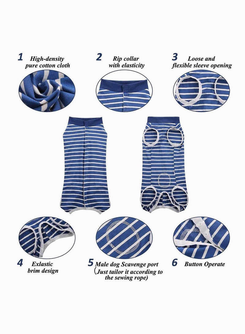 M Code Striped Recovery Sterilization Gown High Elastic Breathable Surgical Suit for Dogs After Weaning and Abdominal Wounds - Image 4