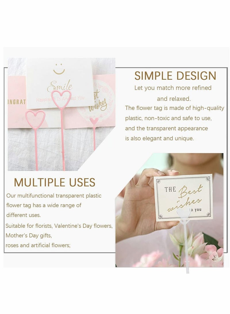 SYOSI Plastic Clear Floral Picks Card Holders, Fork Shape and Heart Head Flower Pickers for Wedding Birthday Parties Events Decorations, 160 Pieces - Image 2