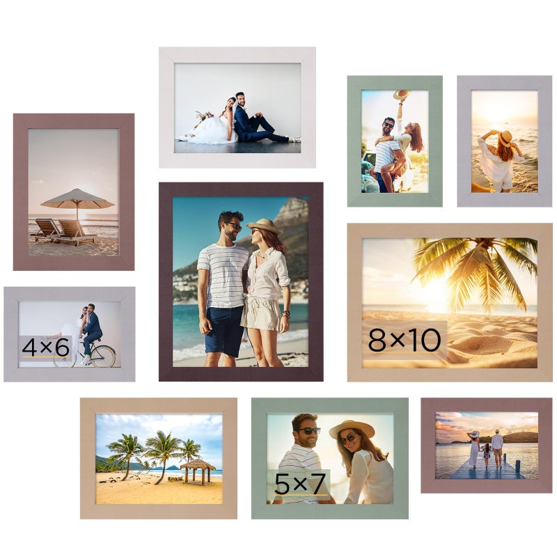 Funtopia Picture Frame Set of 10, 8x10 5x7 4x6 Picture Frames, Multi Photo Frames Collage for Wall or Tabletop Display, Wall Gallery Photo Frames - Image 1
