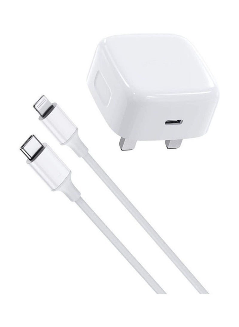 ELTRAZONE - 20W Foldable Fast Charging Wall Adapter Compatible with Apple iPhone 12 Pro Max/11 Pro Max/SE, iPad White - Image 1