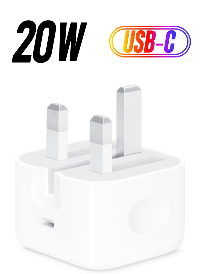 ELTRAZONE - 20W Foldable Fast Charging Wall Adapter Compatible with Apple iPhone 12 Pro Max/11 Pro Max/SE, iPad White - Image 1