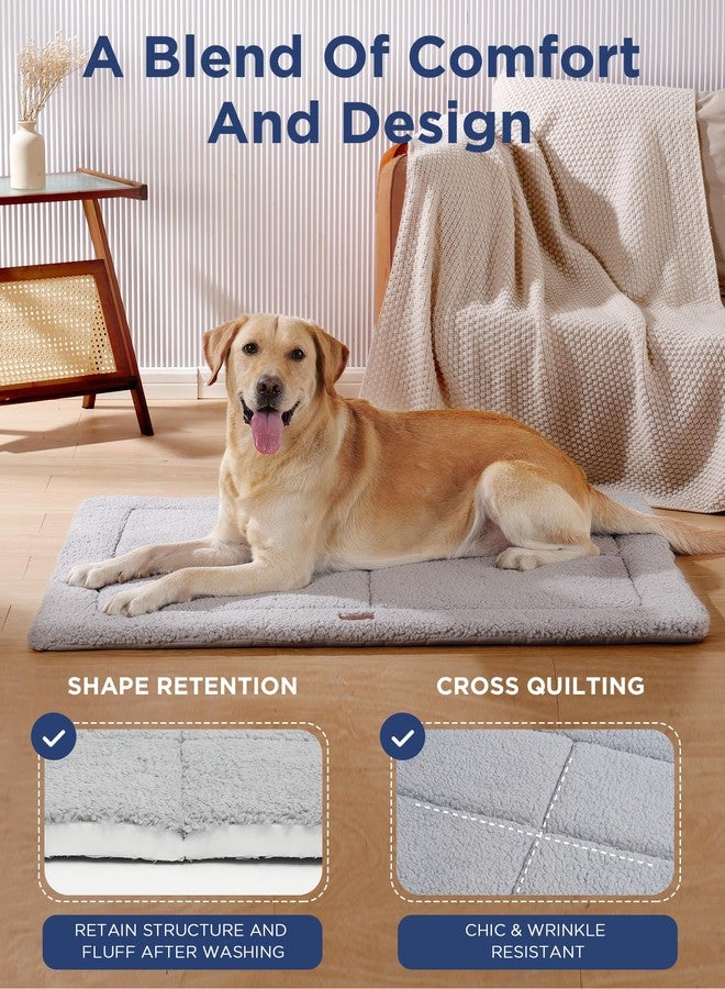 MASSFU Washable Dog Crate Bed for Large Dogs, Reversible Ultra Soft Dog Crate Pad, Fleecy Foam Pet Beds for Indoor & Outdoor Dogs, 35" x 23", Gray - Image 4