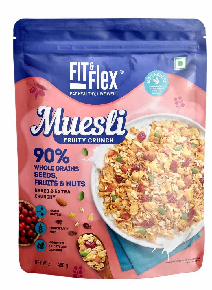 Fit & Healthy Fit & Flex Protein & Fiber Muesli Biscuits - 450g  - Image 1