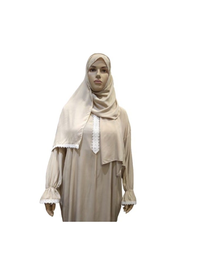 ثوب صلاة قطني مع غطاء للرأس  - Image 2