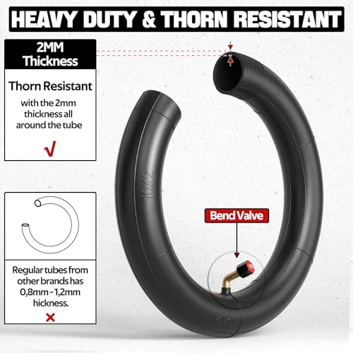 1PZ ITXRFS Heavy Duty 10x212510 x 2 Tire and Inner Tube with Bent Valve Stem for Smart Electric Balance Scooter Bike Stroller Bicycle Tricycle 10 inch Unicycle - Image 3