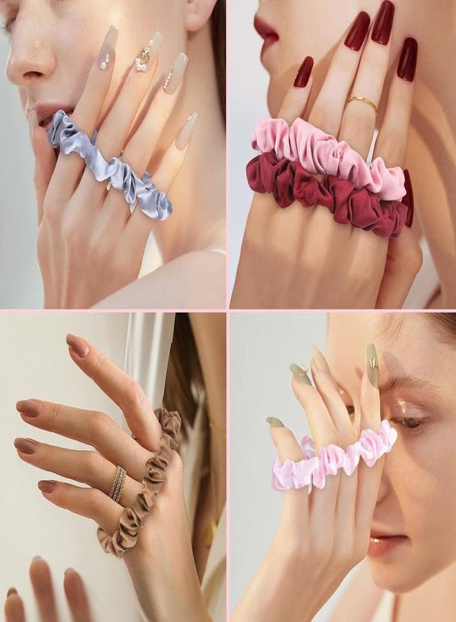 CHIROGRAPHY مجموعة ربطات شعر فاخرة صغيرة من الساتان الحريري من CHIROGRAPHY، 12 قطعة، إكسسوارات شعر للنساء والفتيات، هدية (متعدد الألوان أ) - Image 5