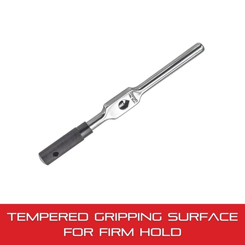 Starrett Tap Wrench with Tempered Gripping Surfaces - 1/16-1/4" Capacity Tap Size, 6" Body Length, 3/32-5/32" Square Shank - 91A - Image 4