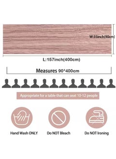 YIM-VIBEHAUS 4 M Cheesecloth Table Runner, Pink Wedding Table Runner, Boho Gauze Table Runner, Rustic Sheer Table Decor 90 x 400 CM Pink  - Image 3