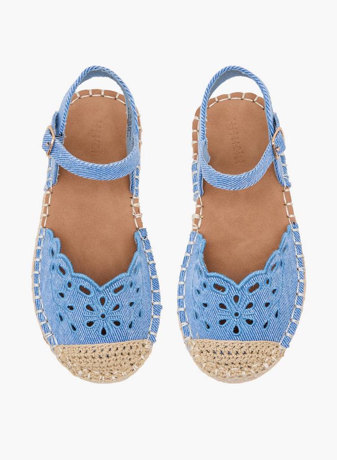 Peppermint Girls Embroidered Espadrille Sandals - Image 1