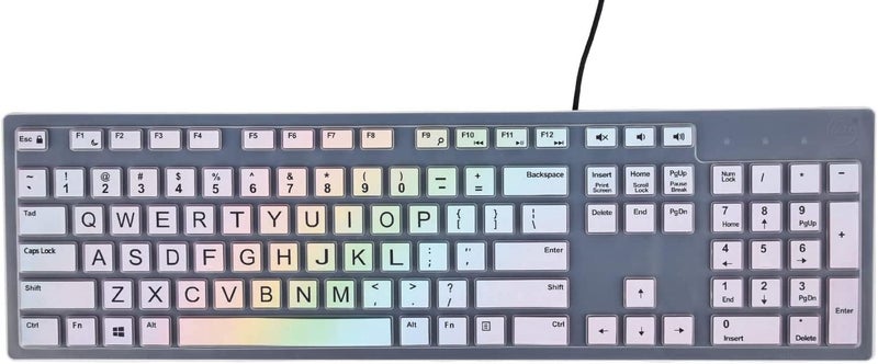 iKammo Color Keyboard Cover Skins Compatible with DELL KM636 KB216 Wired Keyboard  DELL Optiplex 5250 3050 3240 5460 7450 7050  DELL Inspiron AIO 347536703477 Allin one DesktopRainbow 11 - Image 4