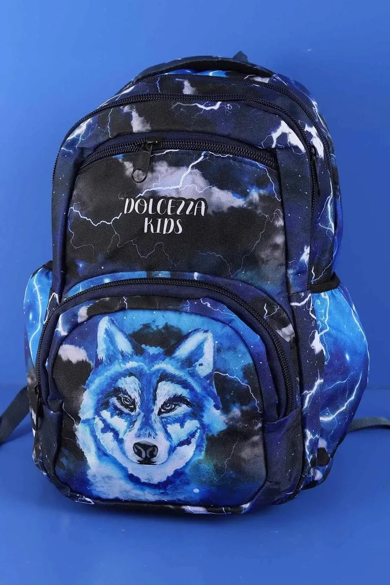 ماشو تريند 4 Eyed Wolf School Bag + Nutrition Wolf Bag Primary School Bag Backpack