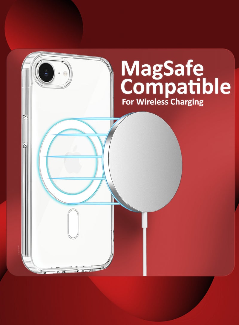 DUSALA iPhone 16E 3Packs Case Cover Ultra Durable MagSafe Shockproof Slim and Scratch Resistant Premium MagSafe Case with Two 3D Screen Protectors - Clear Magnetic Clear-3 - Image 5