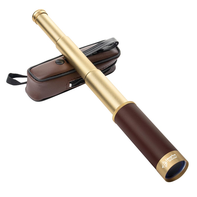 Laupha Retro Pirate Telescope Zoomable 25x30 Pocket Monocular Portable Collapsible BAK4 Lens Captain Jacks Spyglass Handheld Telescope Vintage Telescope for Kids - Image 3