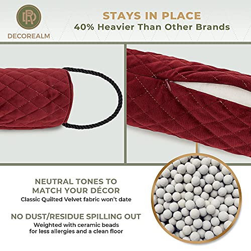 DECOREALM Under Door Draft Stopper – 3.5 lb Door Draft Blocker Weighted with Ceramic Beads for a Tight Seal – Durable, Machine Washable Velvet Covered Draft Stoppers for Noise, Dust, Energy Savings by DECOREALM - Image 5