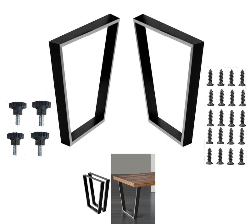 Reyox Metal Heavy Duty Square Tube Iron Desk LegsDIY Furniture Legs for Dining TableCoffee TableComputer DeskWorkbenchMeeting Room Table1 Set of 2 pcs - Image 1