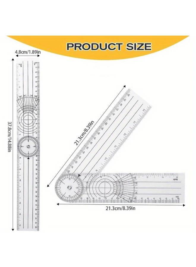360 Degree Goniometer Angle Ruler Mechanical Protractor Inclinometer 0 140mm Plastic 1pc - Image 3