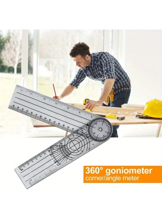360 Degree Goniometer Angle Ruler Mechanical Protractor Inclinometer 0 140mm Plastic 1pc - Image 1