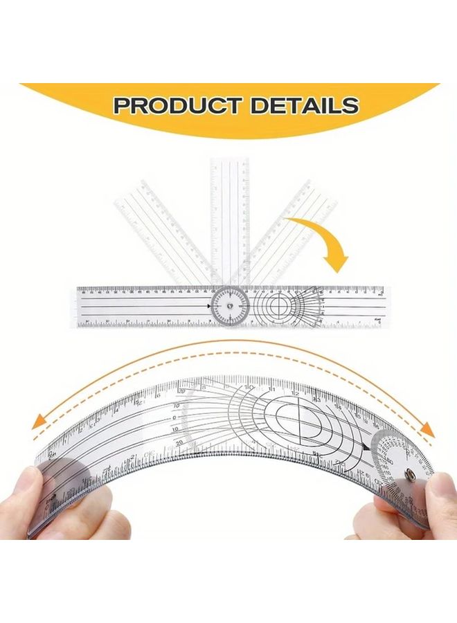 360 Degree Goniometer Angle Ruler Mechanical Protractor Inclinometer 0 140mm Plastic 1pc - Image 2