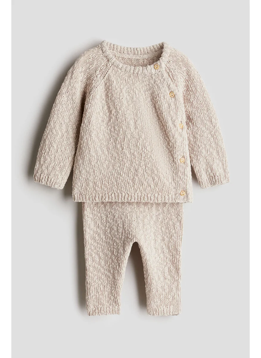 H&M 2-Piece Bouclé-Knit Set
