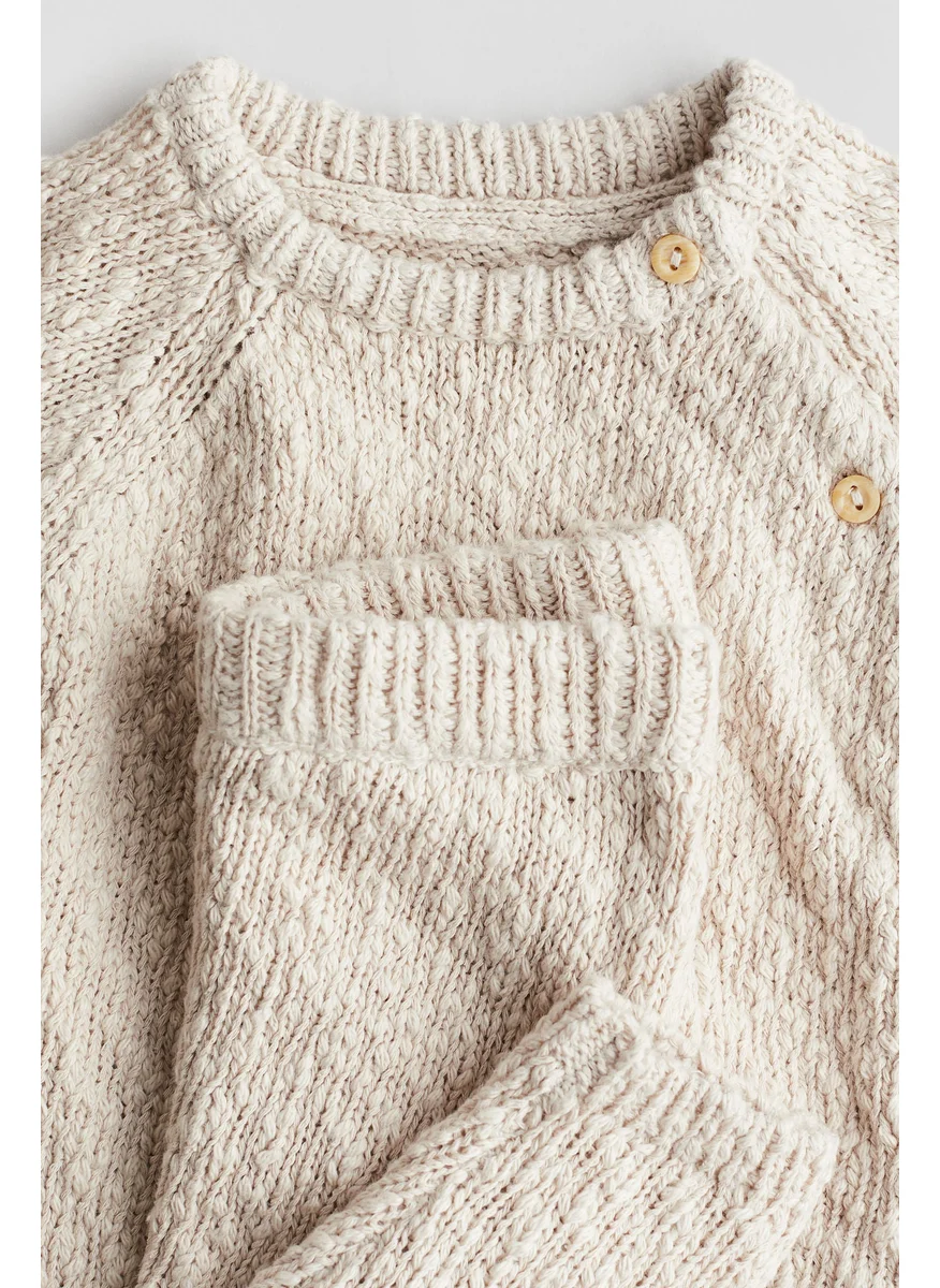 H&M 2-Piece Bouclé-Knit Set